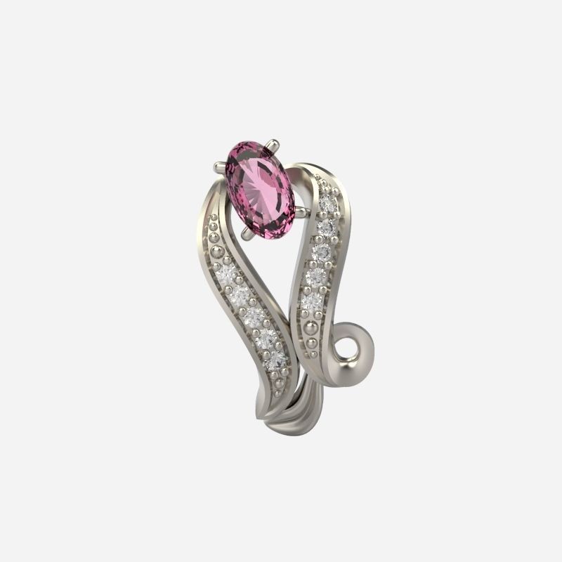 Women Earrings  with gems 3dm stl 3D print model 3D print model_2