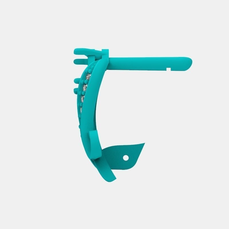 Women Earrings  with gems 3dm stl 3D print model 3D print model_18