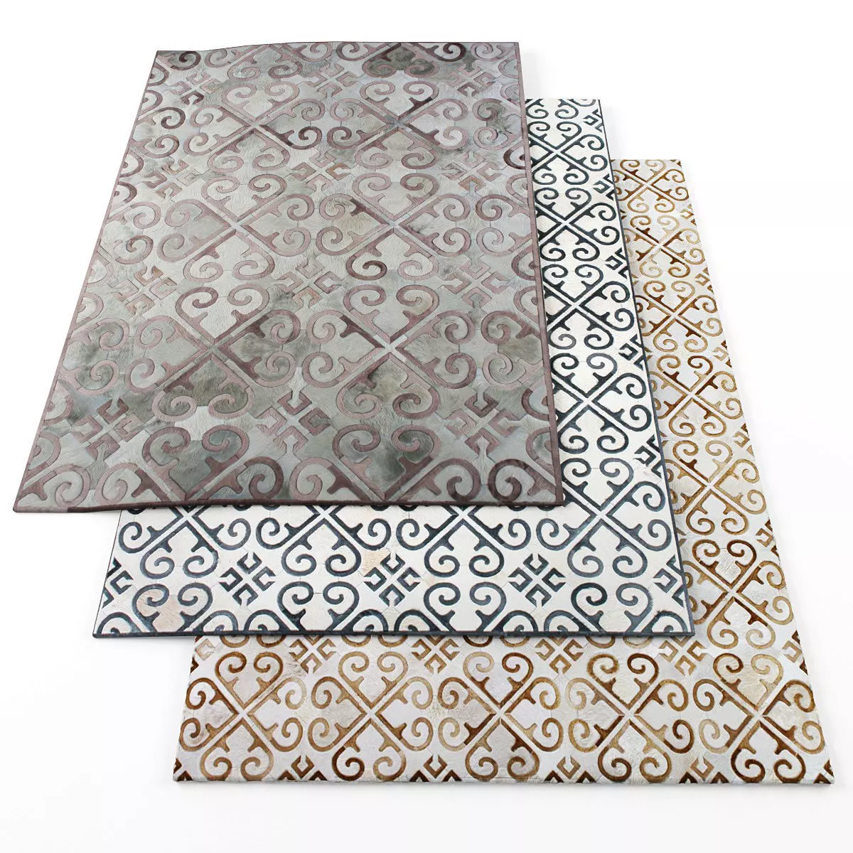 Rugs-539 three rugs Low-poly 3D model_0