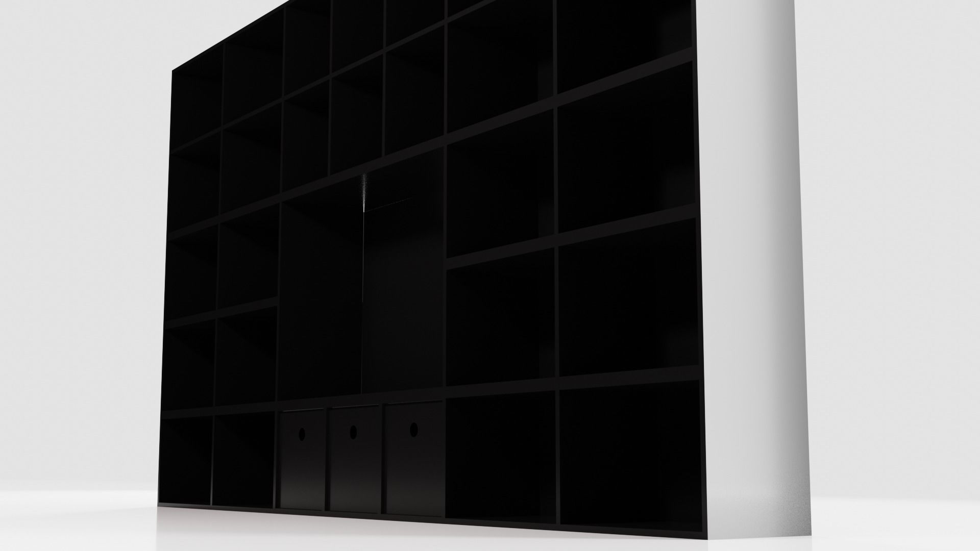 Black Shelf Low-poly 3D model_5