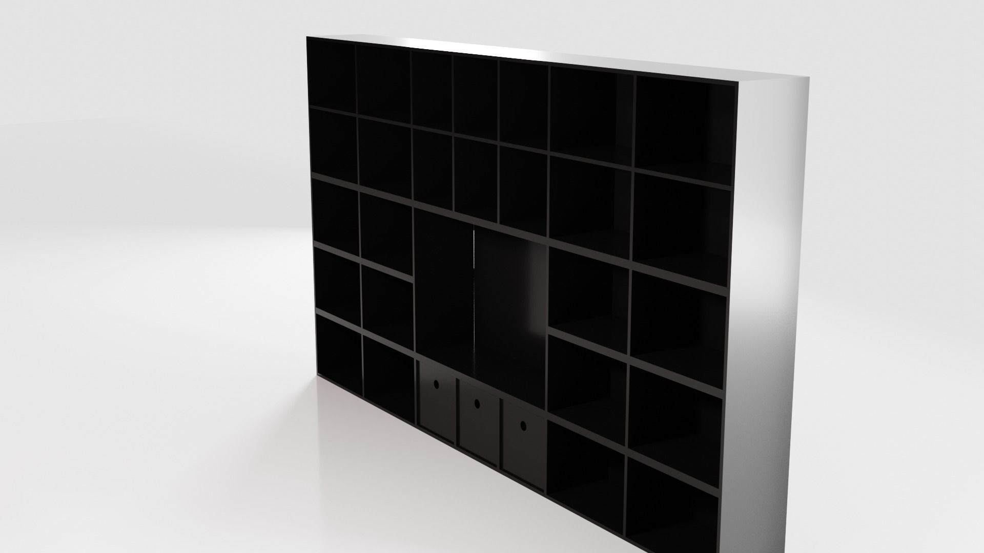 Black Shelf Low-poly 3D model_4