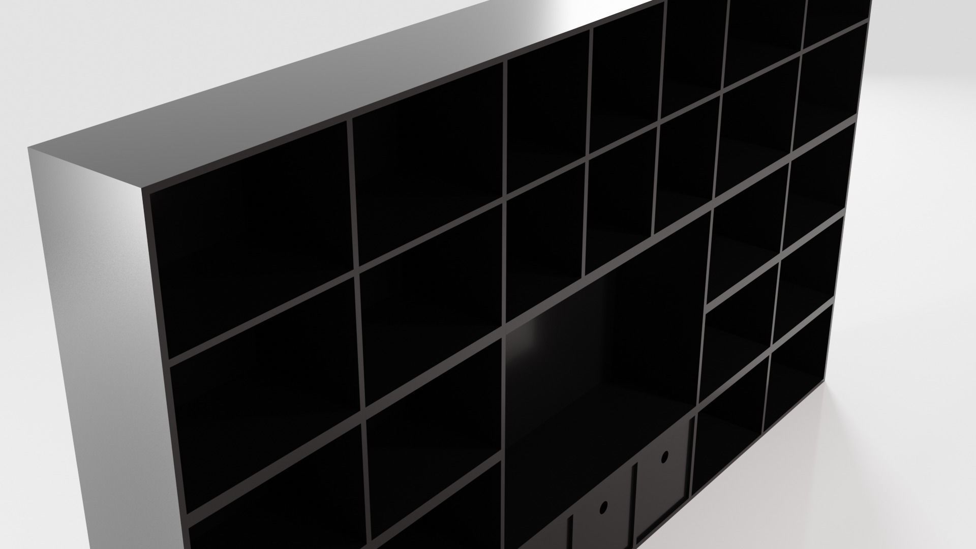 Black Shelf Low-poly 3D model_2
