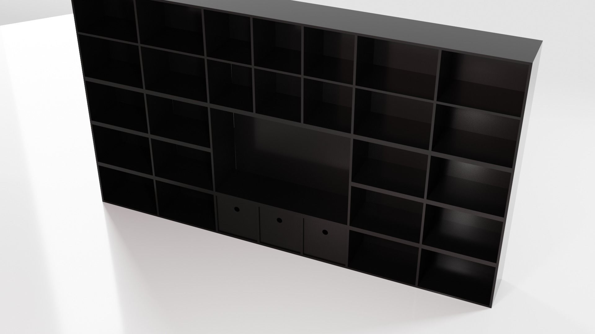Black Shelf Low-poly 3D model_6