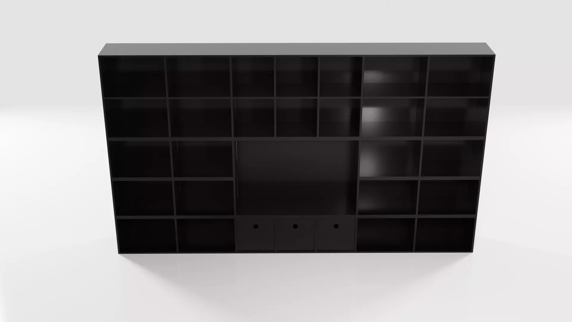 Black Shelf Low-poly 3D model_0