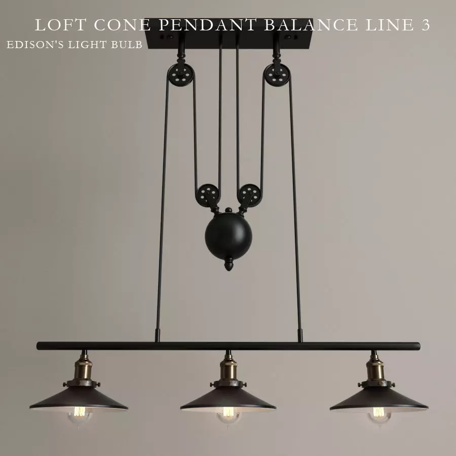 Chandelier Loft Cone Pendant Balance 3D model_0