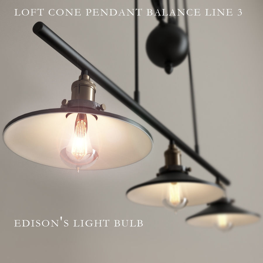 Chandelier Loft Cone Pendant Balance 3D model_1