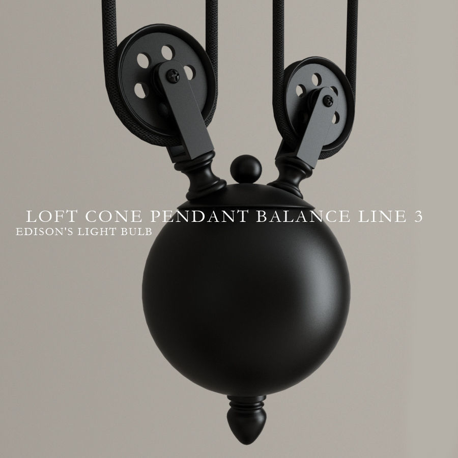 Chandelier Loft Cone Pendant Balance 3D model_2