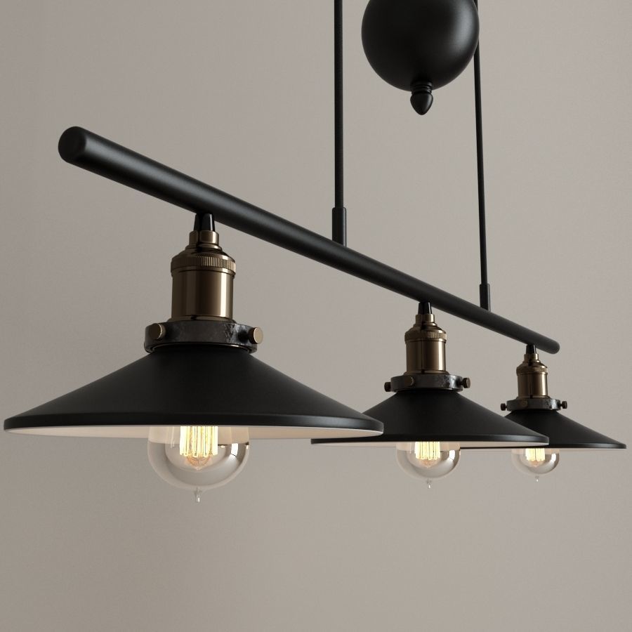 Chandelier Loft Cone Pendant Balance 3D model_3