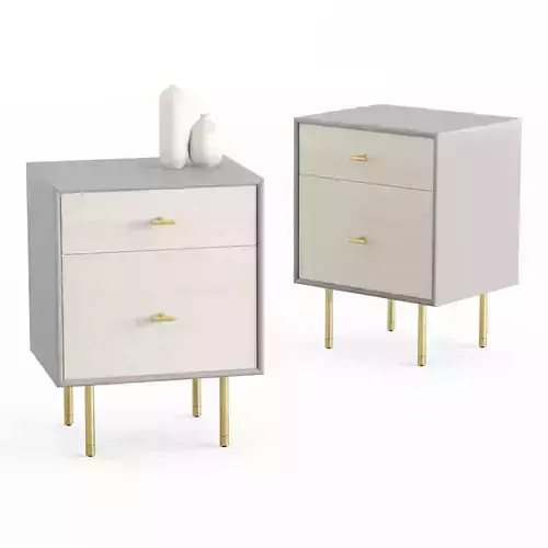 Modernist Wood Bedside table