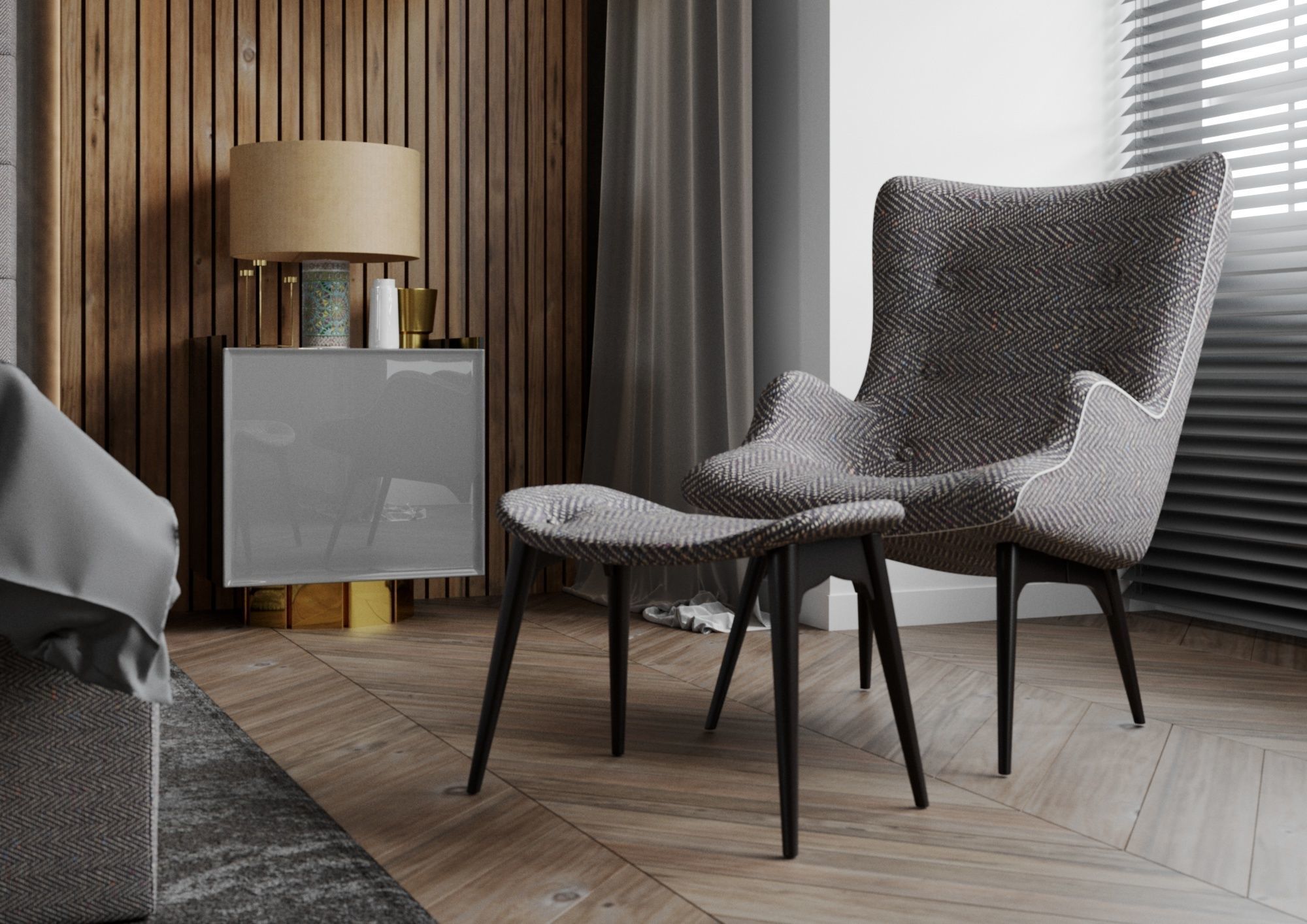 Bedroom Interior Cinema4D Corona 3D model_6