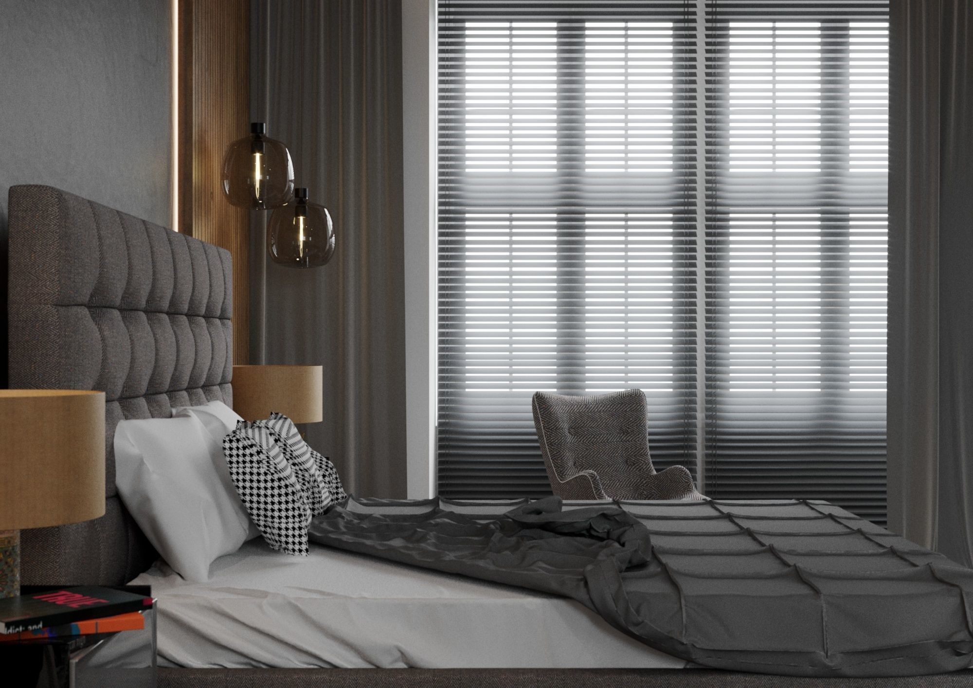 Bedroom Interior Cinema4D Corona 3D model_5