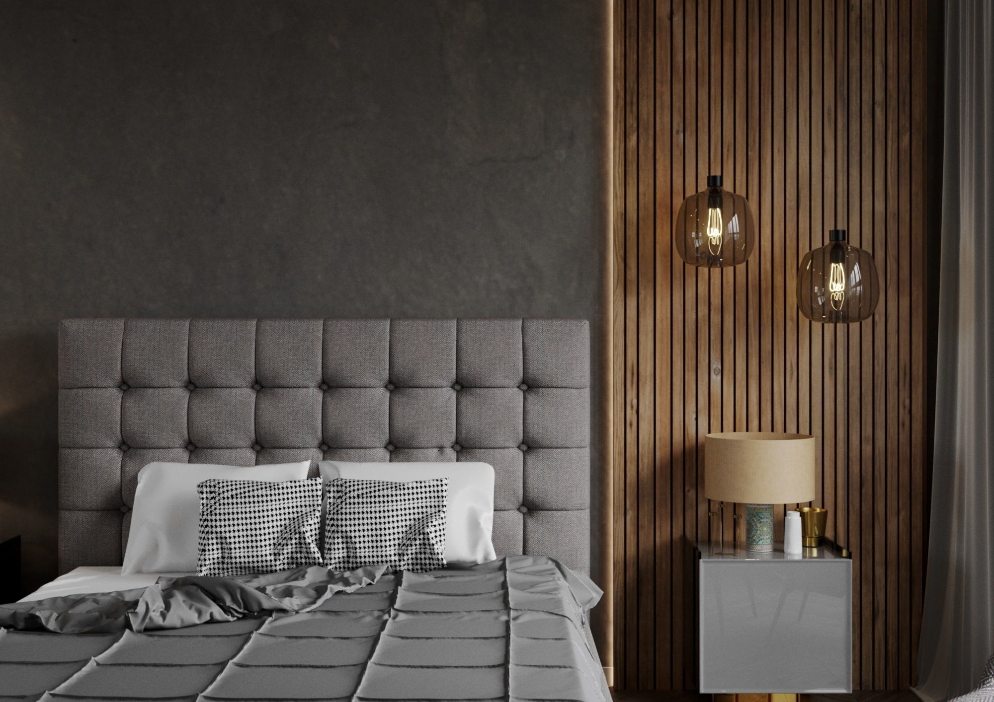 Bedroom Interior Cinema4D Corona 3D model_2