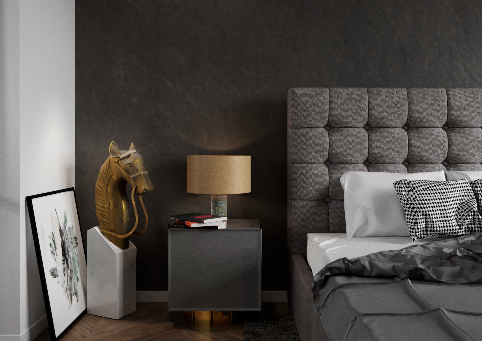 Bedroom Interior Cinema4D Corona 3D model_3
