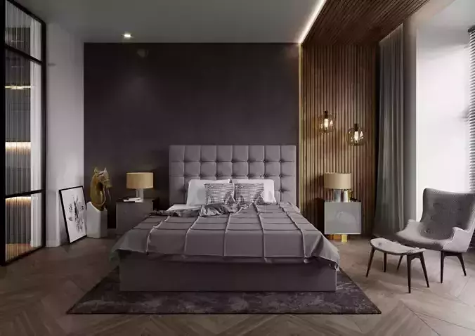 Bedroom Interior Cinema4D Corona 3D model
