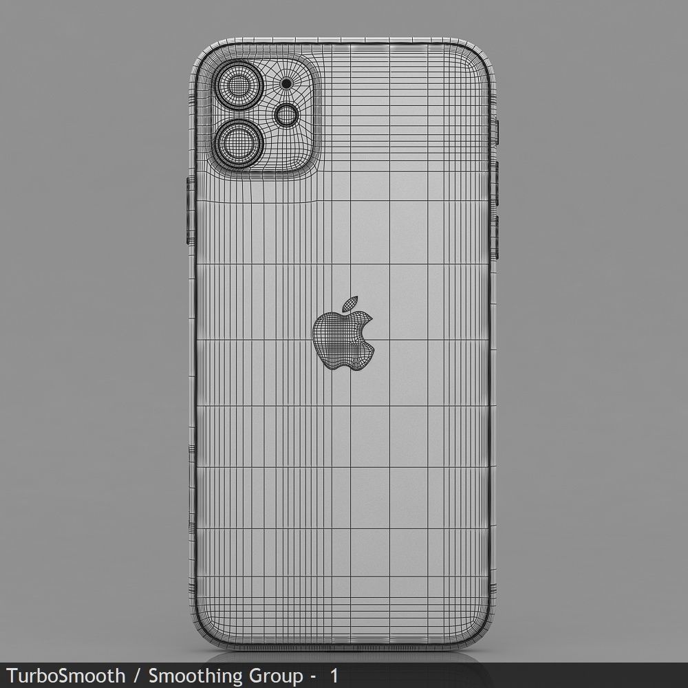 Apple iPhone 11 White Low-poly 3D model_33