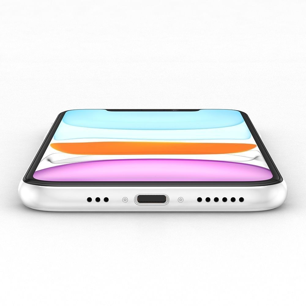 Apple iPhone 11 White Low-poly 3D model_11