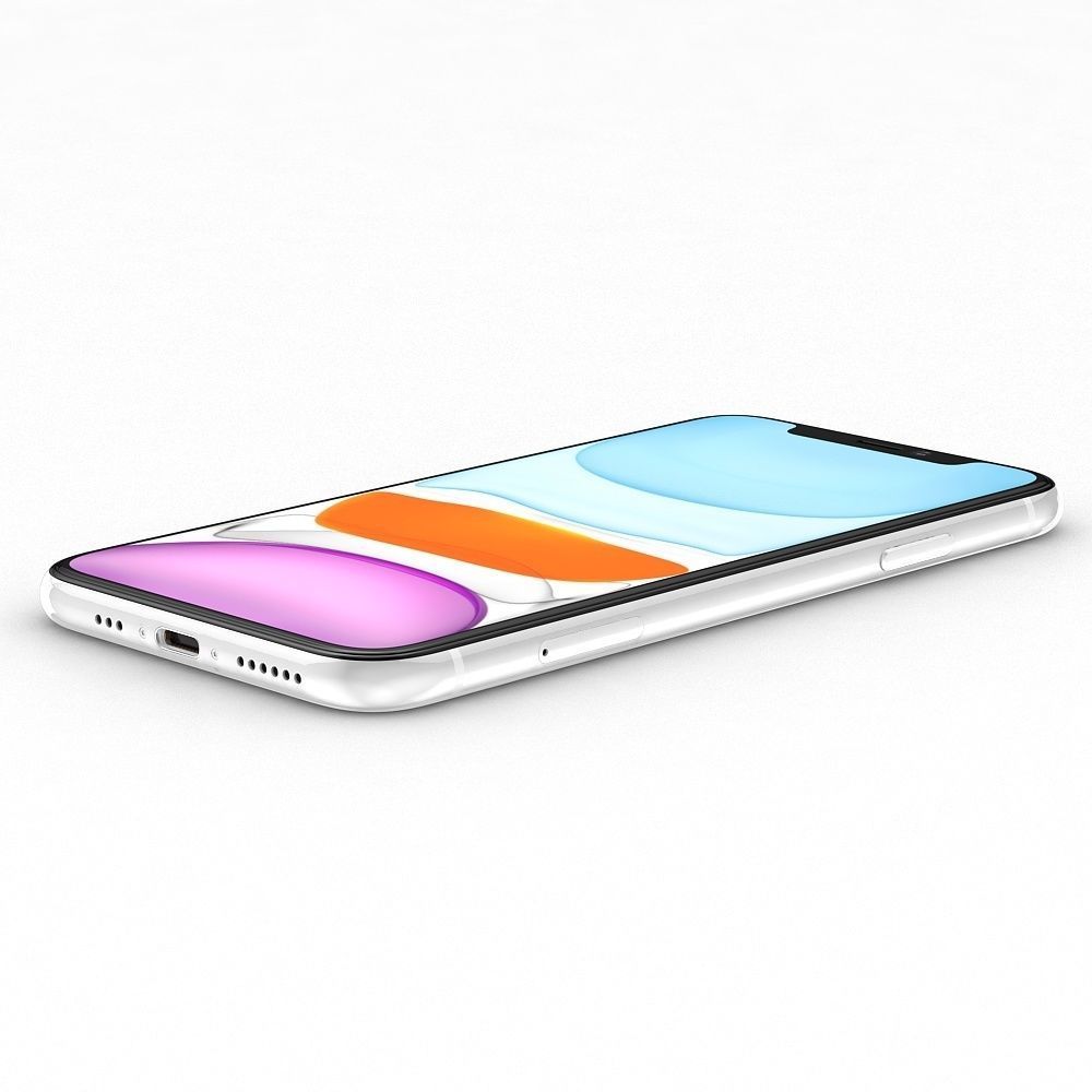 Apple iPhone 11 White Low-poly 3D model_14