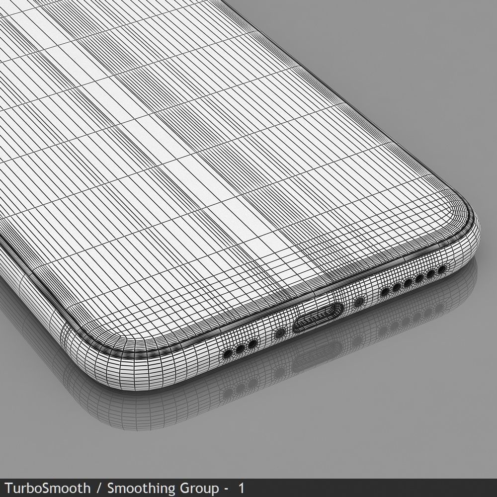 Apple iPhone 11 White Low-poly 3D model_27