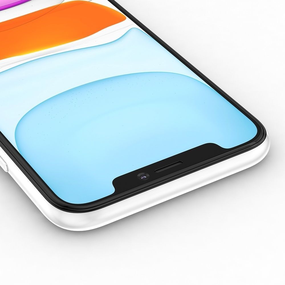 Apple iPhone 11 White Low-poly 3D model_9