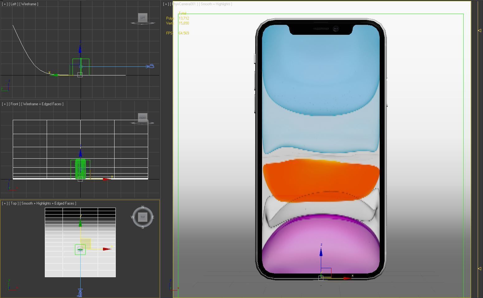 Apple iPhone 11 White Low-poly 3D model_19