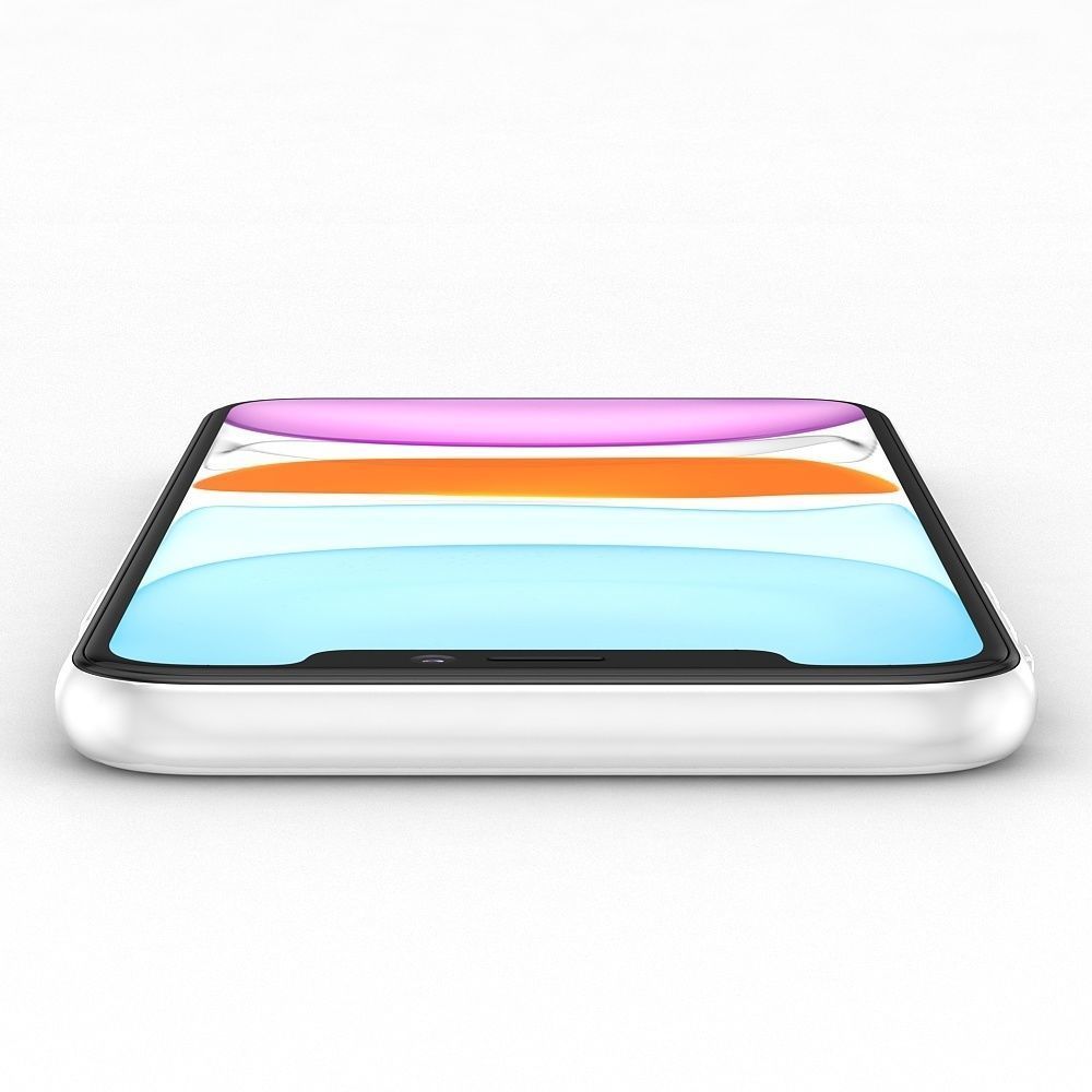 Apple iPhone 11 White Low-poly 3D model_12