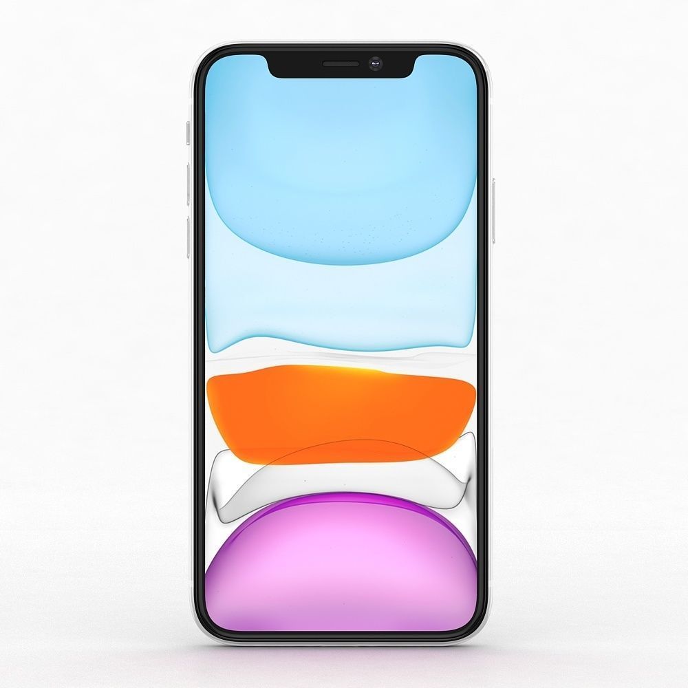 Apple iPhone 11 White Low-poly 3D model_1