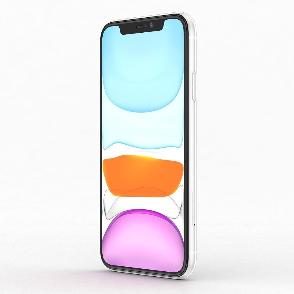 Apple iPhone 11 White Low-poly 3D model_4