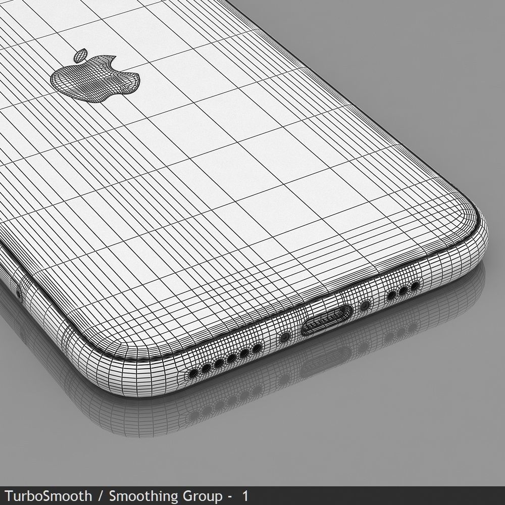 Apple iPhone 11 White Low-poly 3D model_25