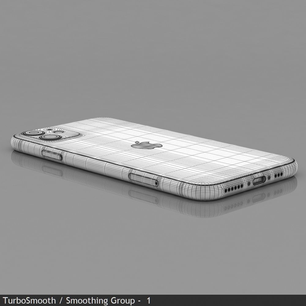 Apple iPhone 11 White Low-poly 3D model_53
