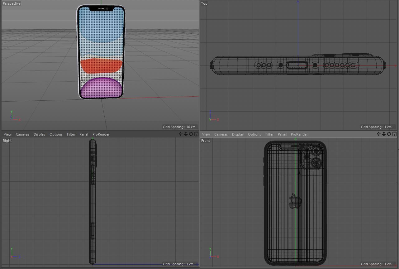 Apple iPhone 11 White Low-poly 3D model_21