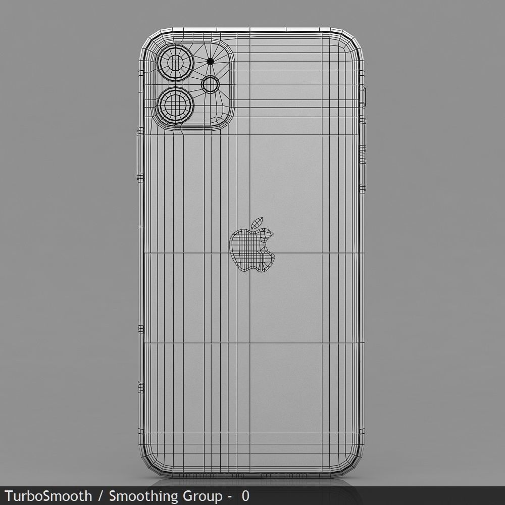 Apple iPhone 11 White Low-poly 3D model_32