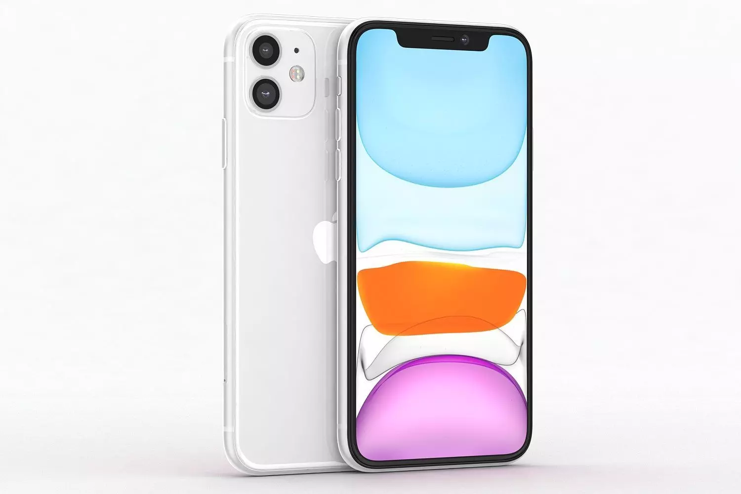 Apple iPhone 11 White Low-poly 3D model_0
