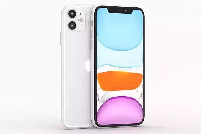 Apple iPhone 11     White Low-poly 3D model