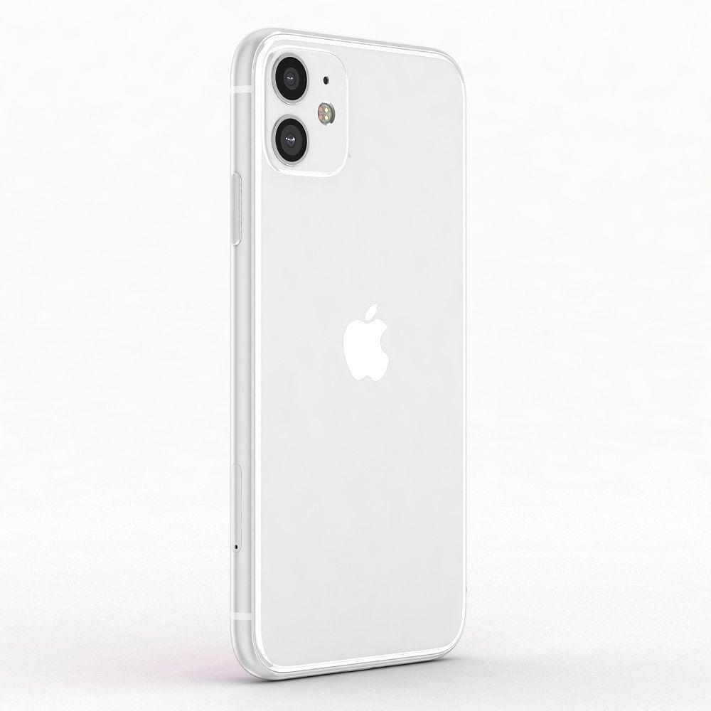 Apple iPhone 11 White Low-poly 3D model_3