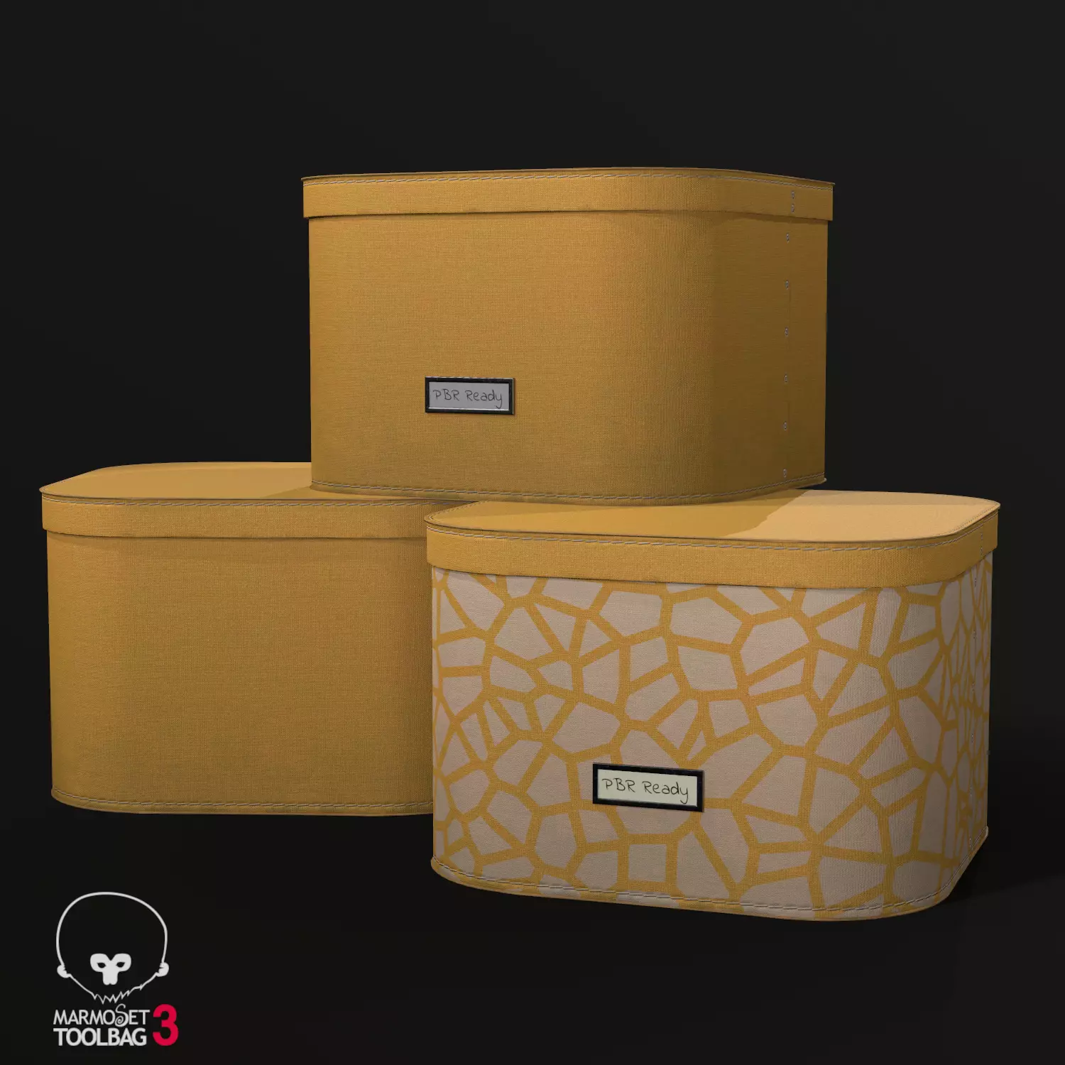 Designer Storage Box -Double Texures Low-poly 3D model_0