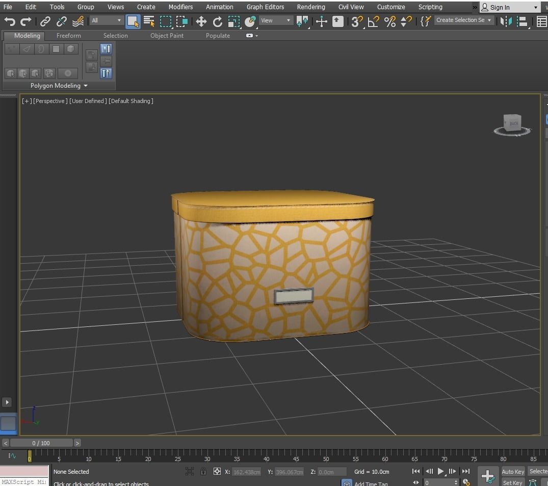 Designer Storage Box -Double Texures Low-poly 3D model_13