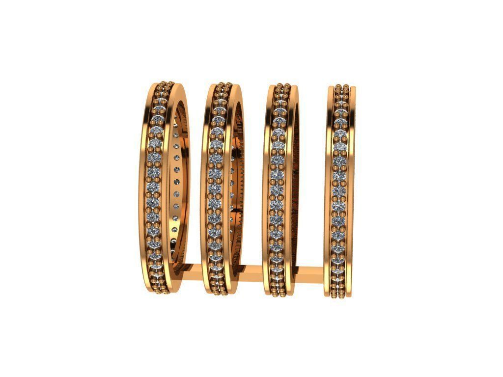 Hoops Ring 4 Hoops 02 3D print model_2