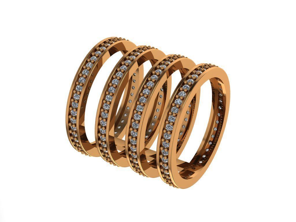 Hoops Ring 4 Hoops 02 3D print model_1