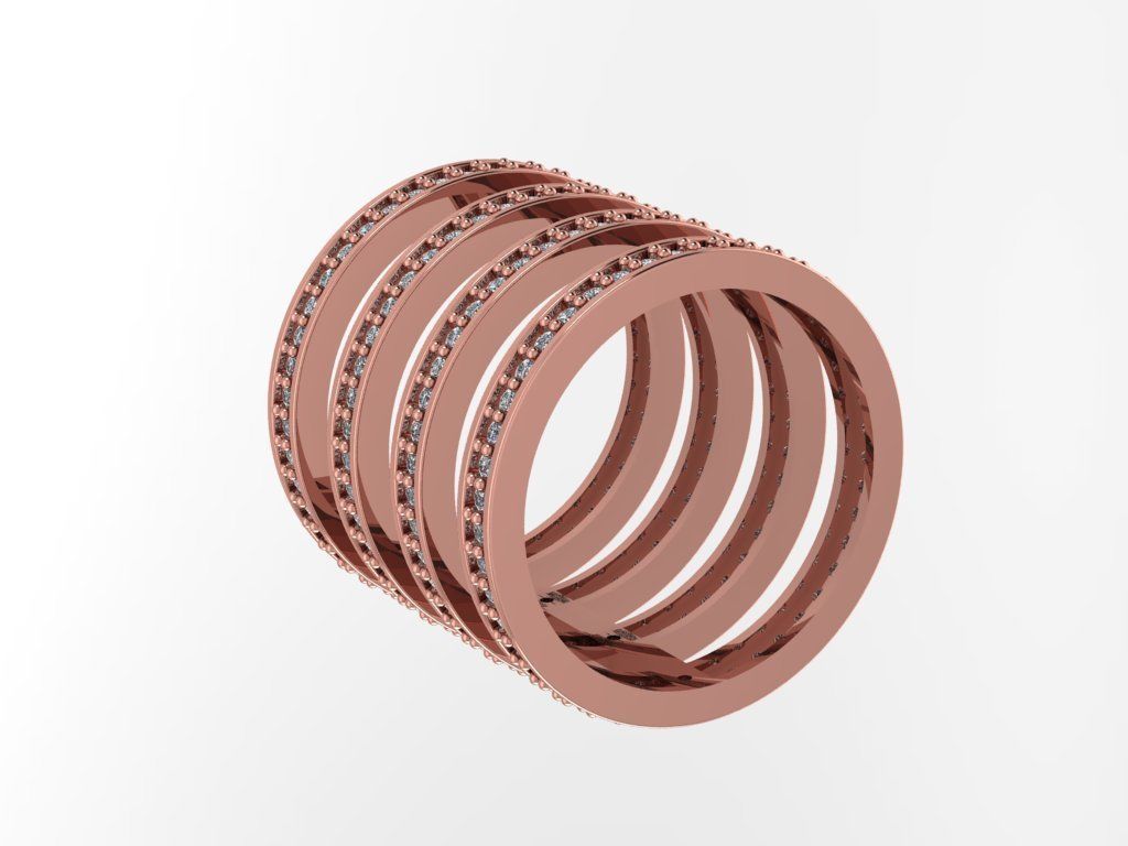 Hoops Ring 4 Hoops 02 3D print model_3