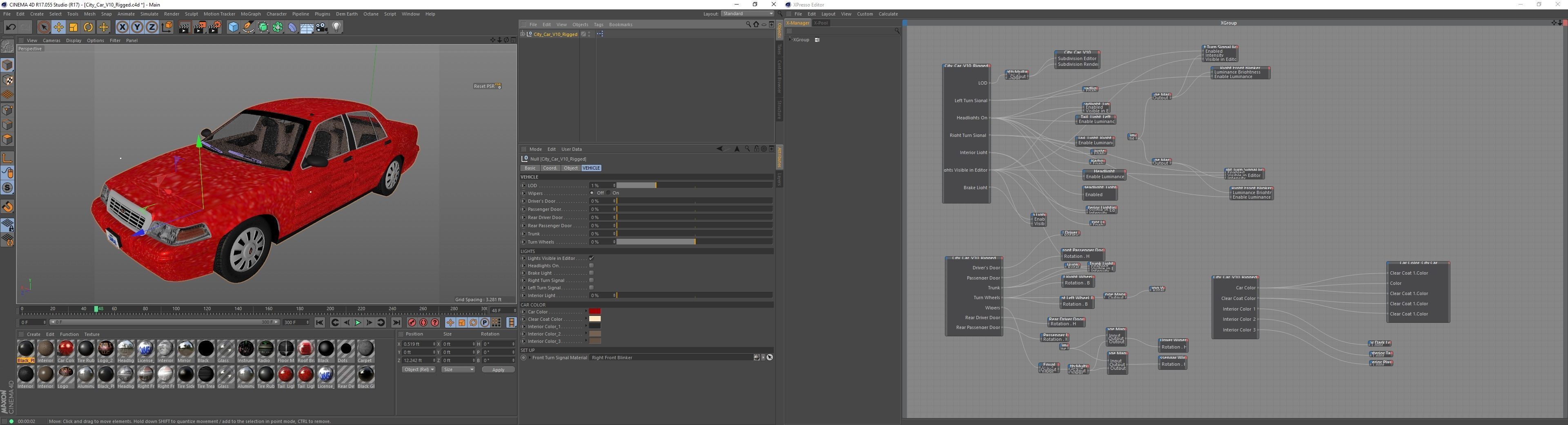 City Car C4D Rigged 3D model_13