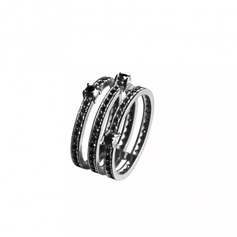 Hoops Ring 3 Diamonds Hoops 3D print model