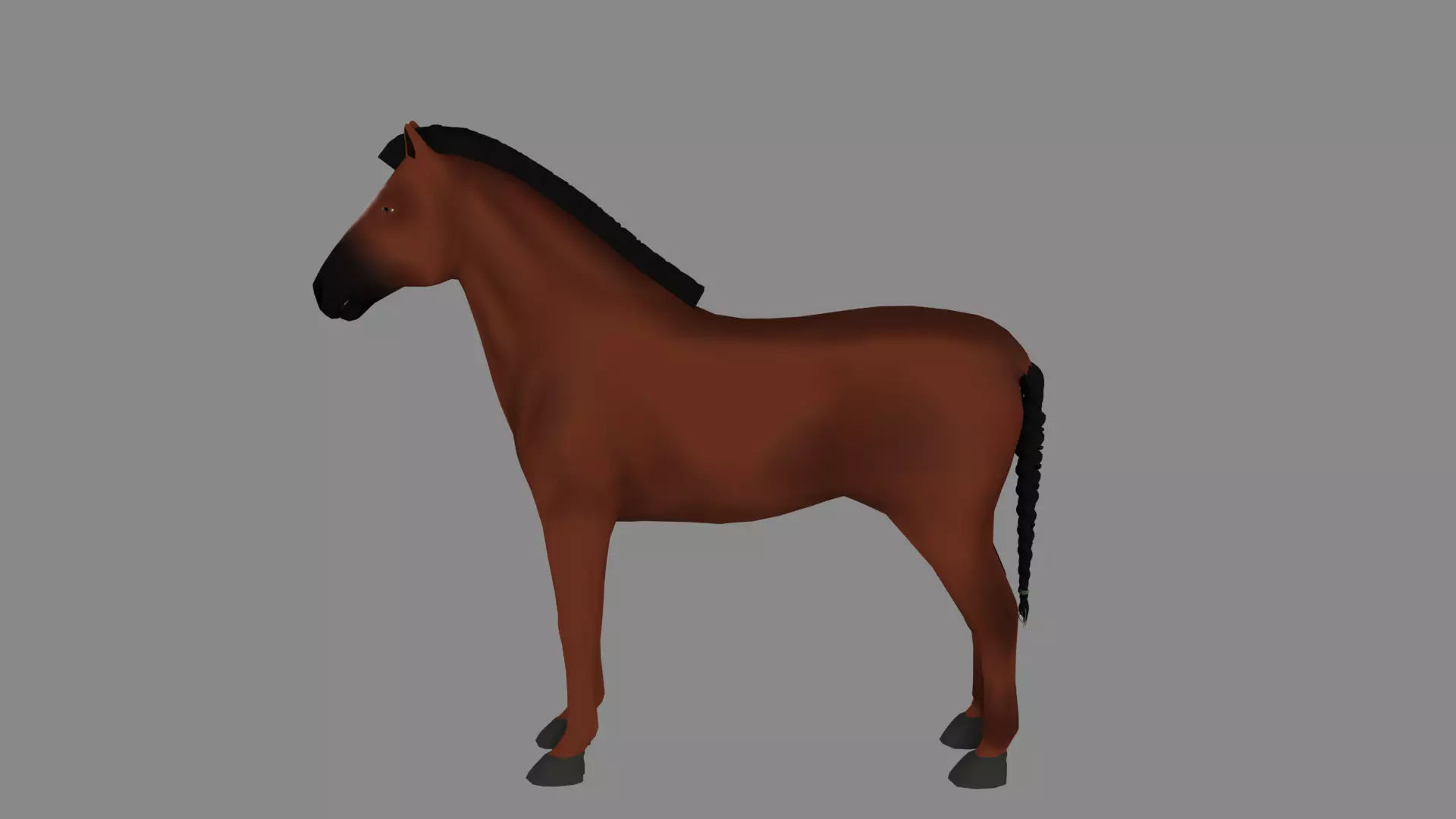 HORSE CUSTOM TEXTURED  RIGGED 3D model_0