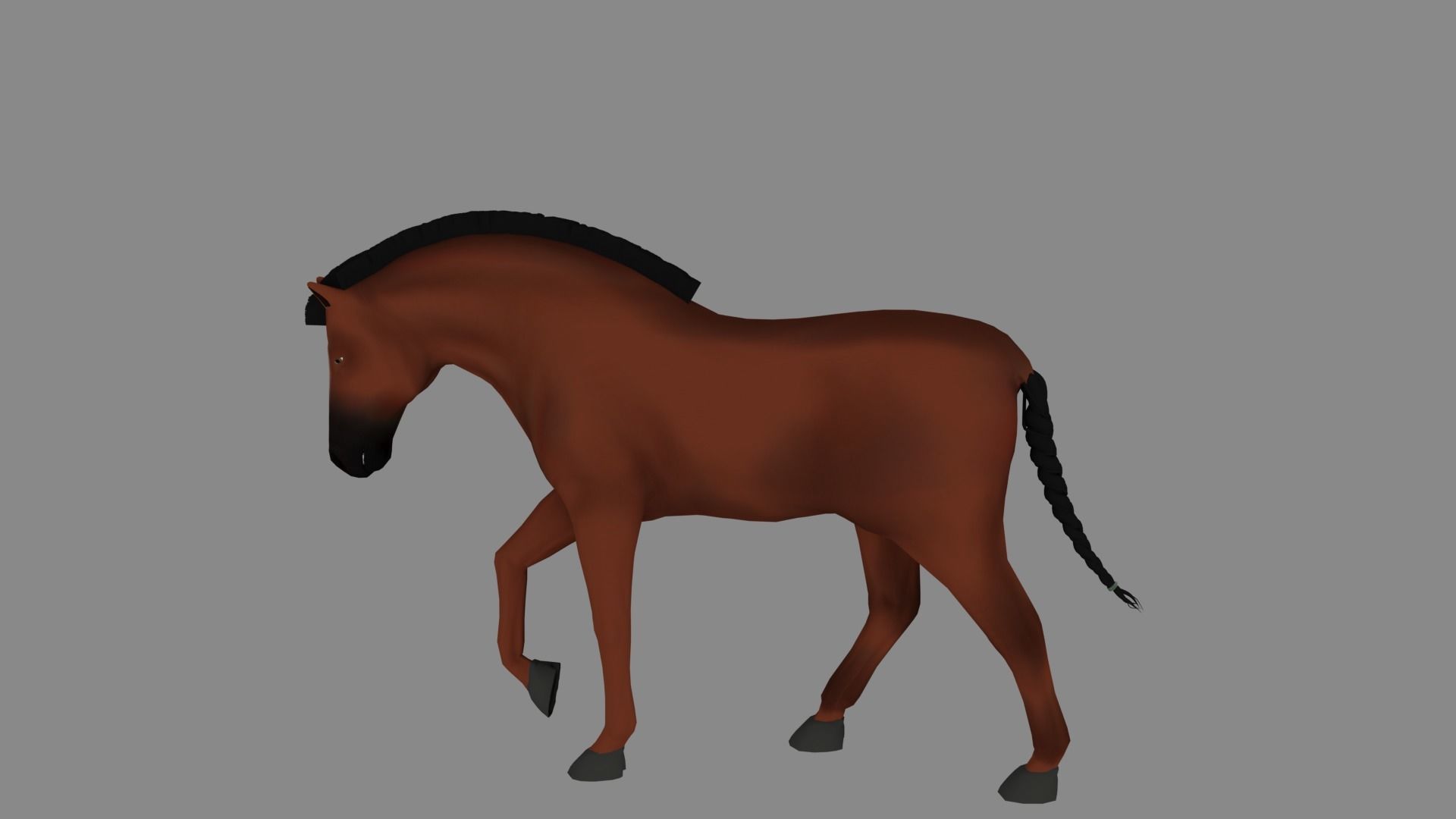 HORSE CUSTOM TEXTURED  RIGGED 3D model_1