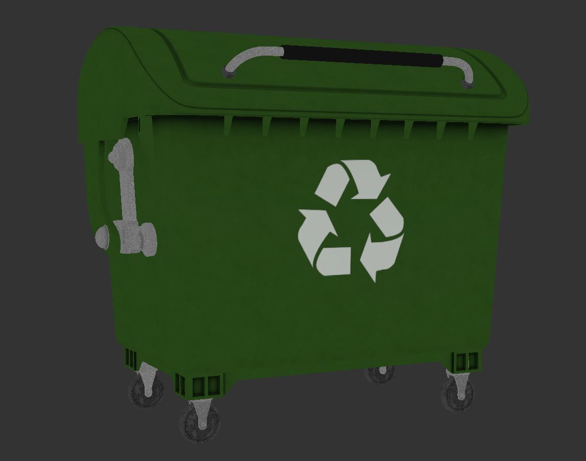 Detailed Garbage Container - SubD 3D model_4