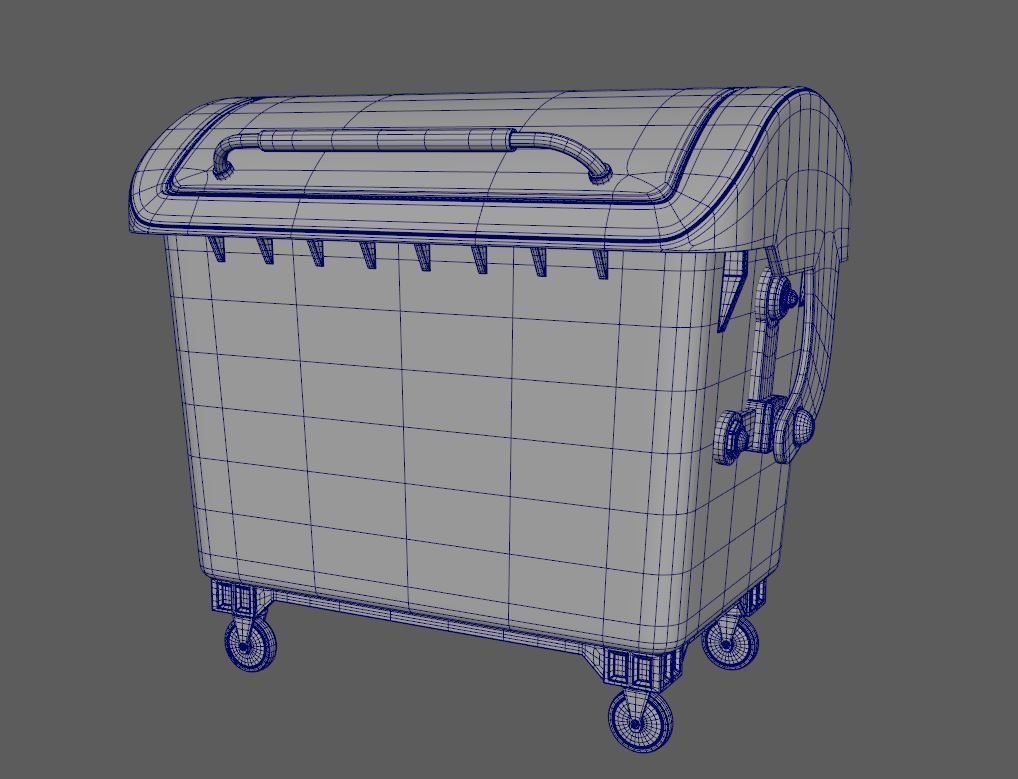 Detailed Garbage Container - SubD 3D model_10