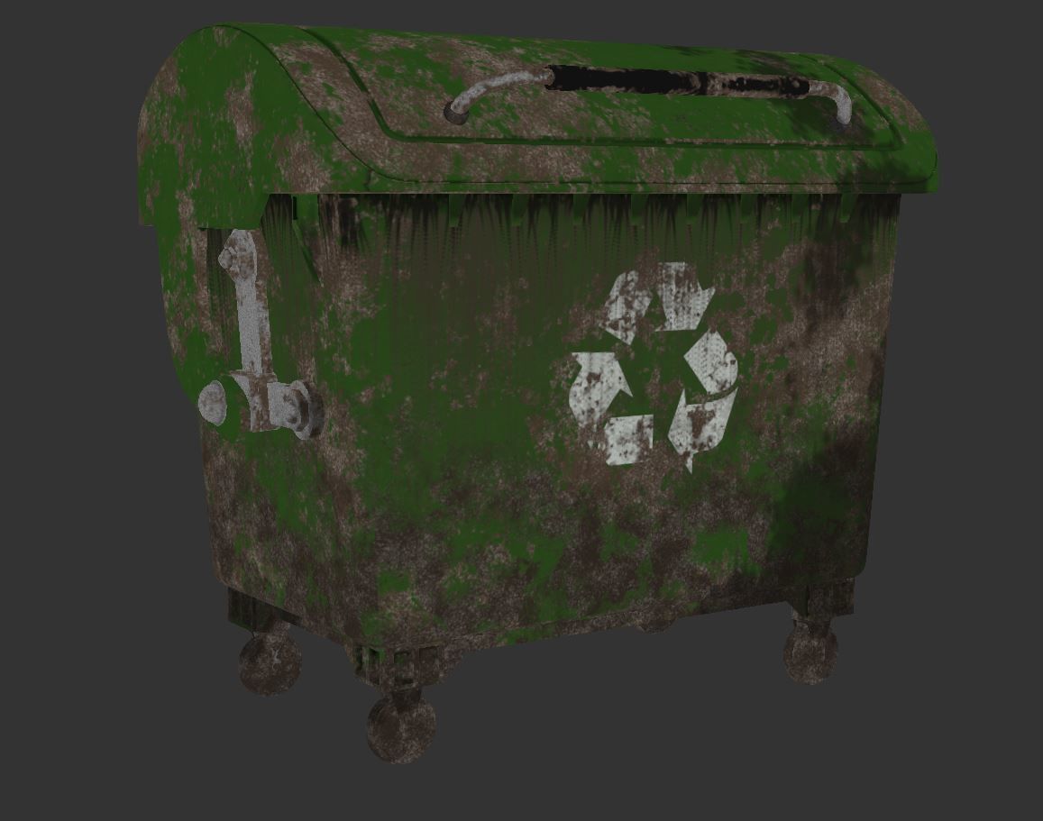 Detailed Garbage Container - SubD 3D model_9