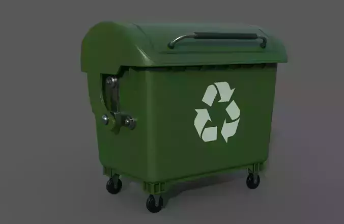 Detailed Garbage Container - InGame Low-poly 3D model