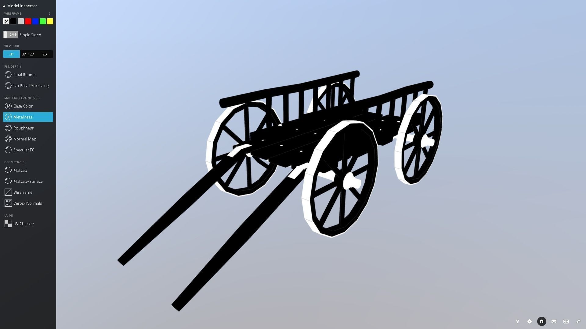 Medieval Cart Low-poly 3D model_3
