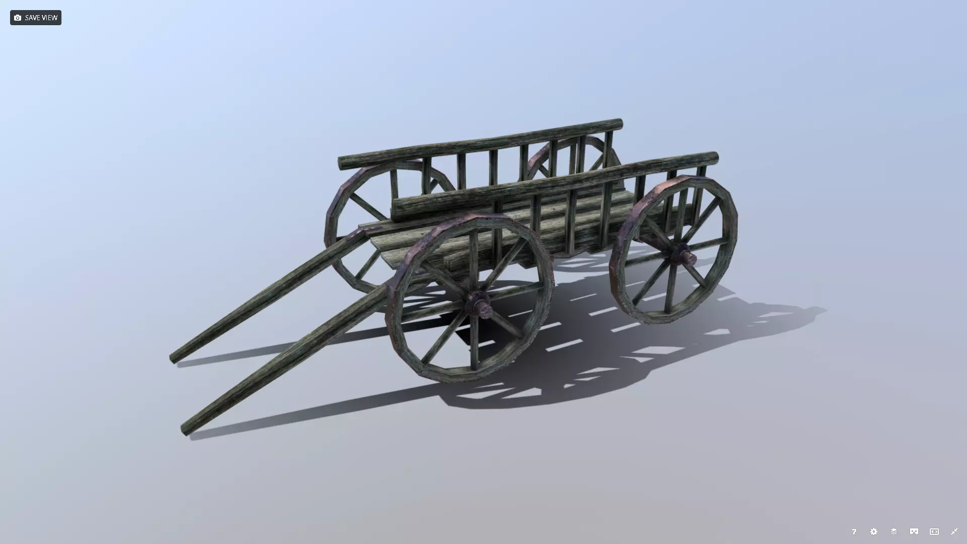 Medieval Cart Low-poly 3D model_0