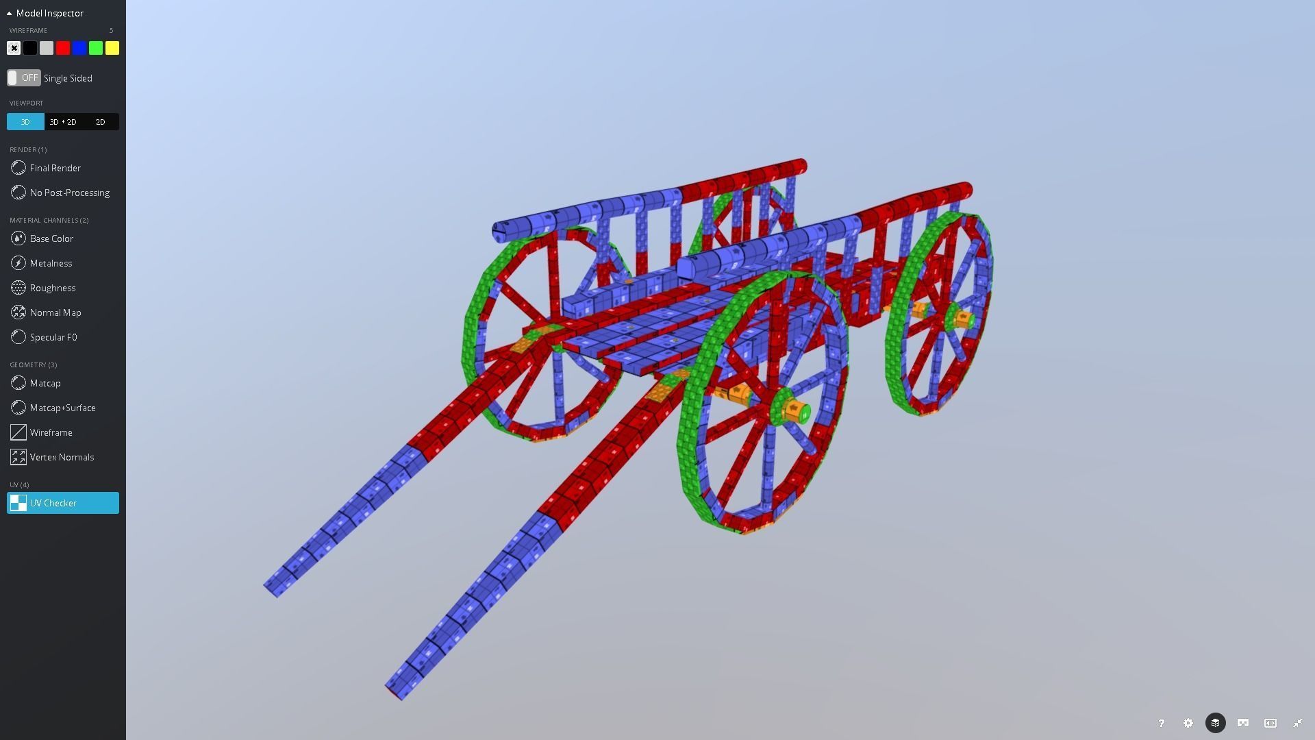 Medieval Cart Low-poly 3D model_13